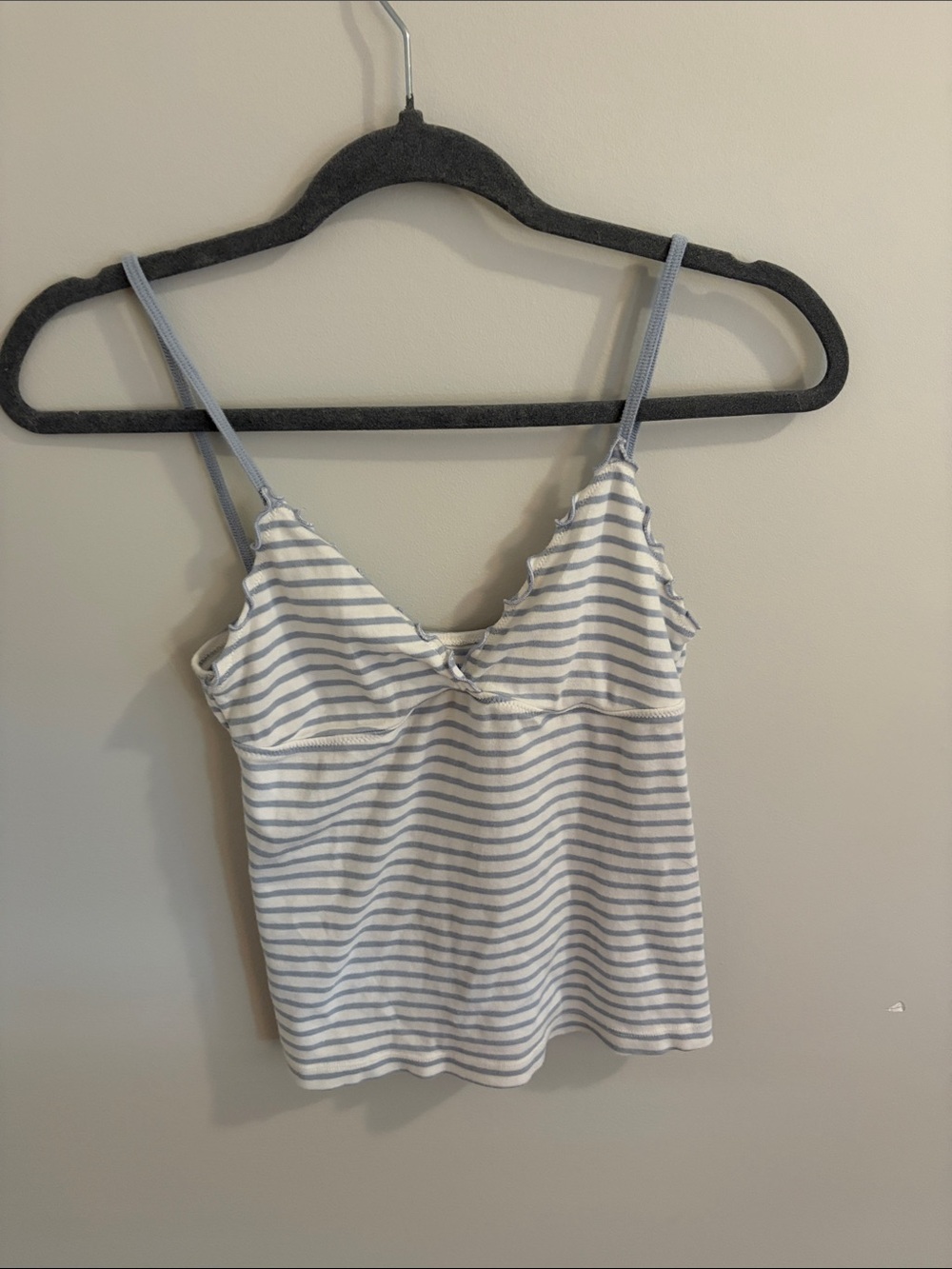 Brandy Melville Light Blue and White Striped Camisole